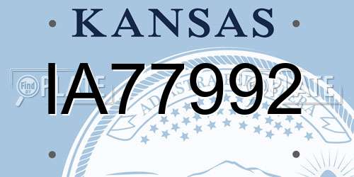 IA77992 Kansas License Plate