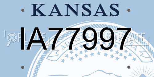 IA77997 Kansas License Plate