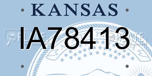 IA78413 Kansas License Plate