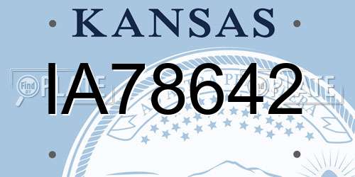IA78642 Kansas License Plate
