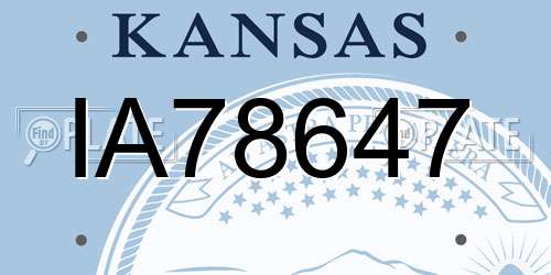 IA78647 Kansas License Plate