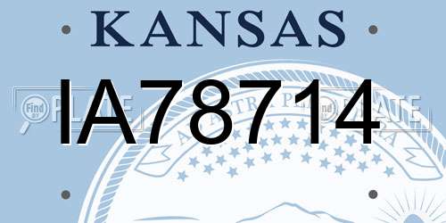 IA78714 Kansas License Plate
