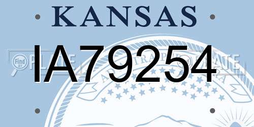 IA79254 Kansas License Plate