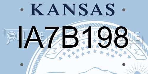 IA7B198 Kansas License Plate