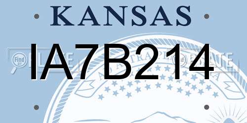 IA7B214 Kansas License Plate