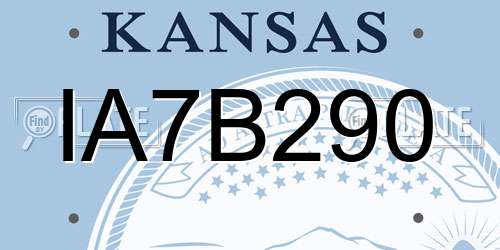 IA7B290 Kansas License Plate