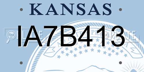 IA7B413 Kansas License Plate