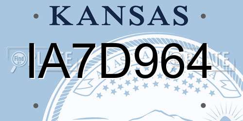 IA7D964 Kansas License Plate
