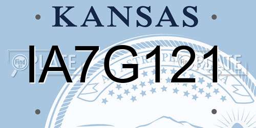 IA7G121 Kansas License Plate