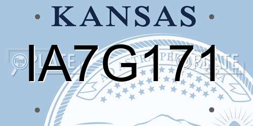 IA7G171 Kansas License Plate