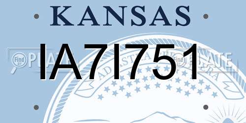 IA7I751 Kansas License Plate