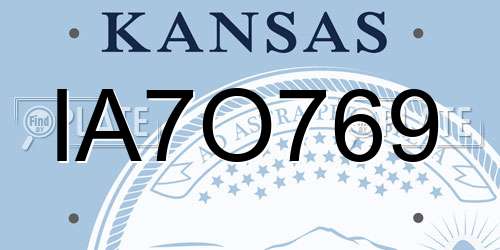 IA7O769 Kansas License Plate