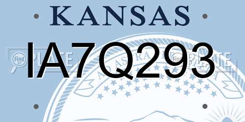 IA7Q293 Kansas License Plate