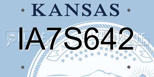 IA7S642 Kansas License Plate