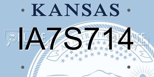 IA7S714 Kansas License Plate