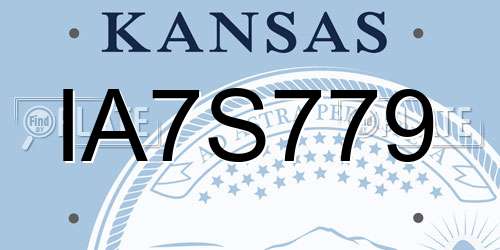 IA7S779 Kansas License Plate