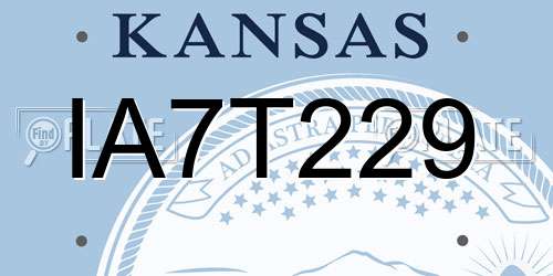 IA7T229 Kansas License Plate