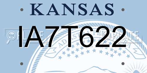 IA7T622 Kansas License Plate