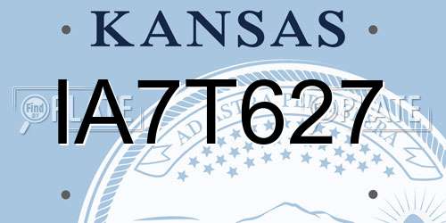 IA7T627 Kansas License Plate