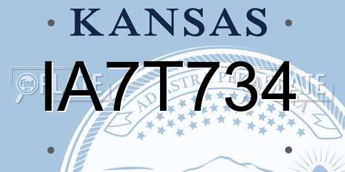 IA7T734 Kansas License Plate