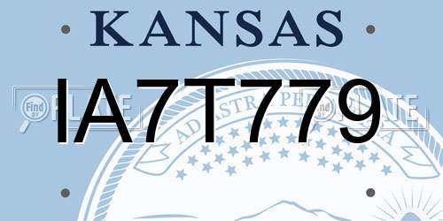 IA7T779 Kansas License Plate