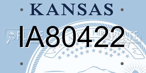 IA80422 Kansas License Plate