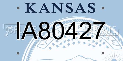 IA80427 Kansas License Plate
