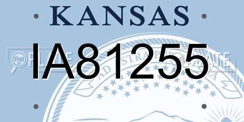 IA81255 Kansas License Plate
