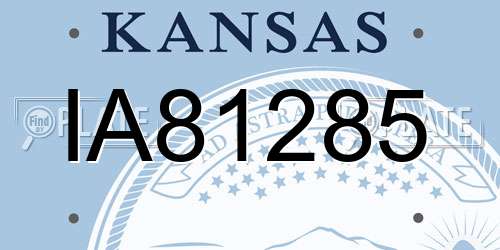 IA81285 Kansas License Plate
