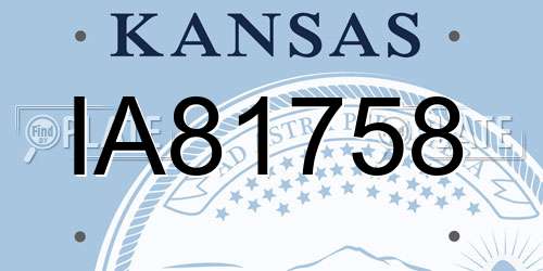 IA81758 Kansas License Plate