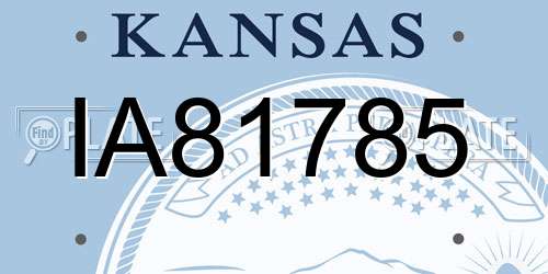 IA81785 Kansas License Plate