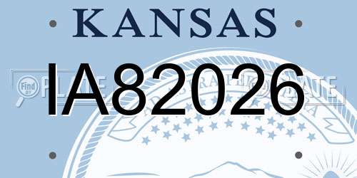 IA82026 Kansas License Plate