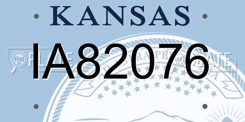IA82076 Kansas License Plate