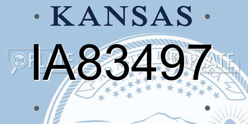 IA83497 Kansas License Plate