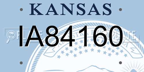 IA84160 Kansas License Plate