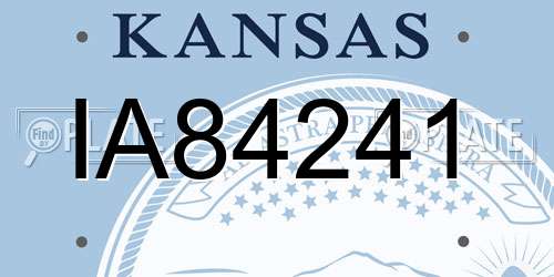IA84241 Kansas License Plate