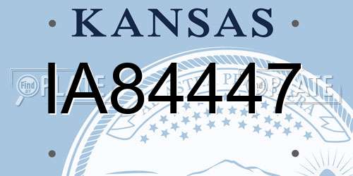 IA84447 Kansas License Plate