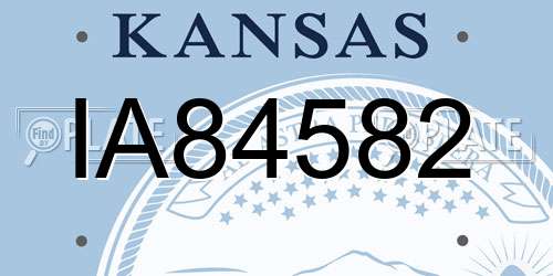 IA84582 Kansas License Plate