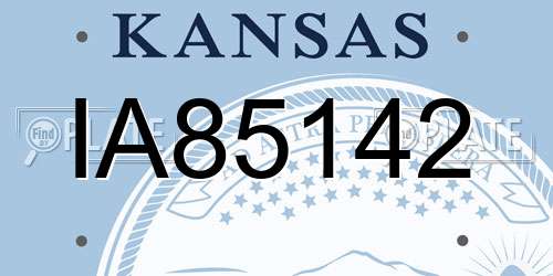 IA85142 Kansas License Plate