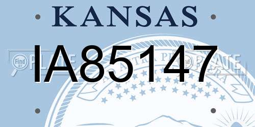 IA85147 Kansas License Plate