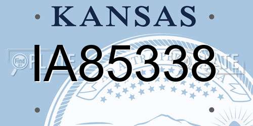 IA85338 Kansas License Plate