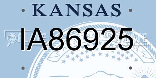 IA86925 Kansas License Plate