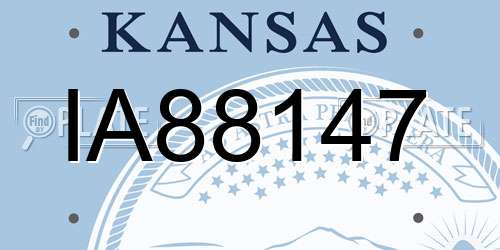 IA88147 Kansas License Plate