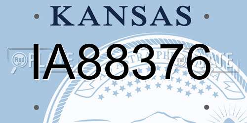 IA88376 Kansas License Plate
