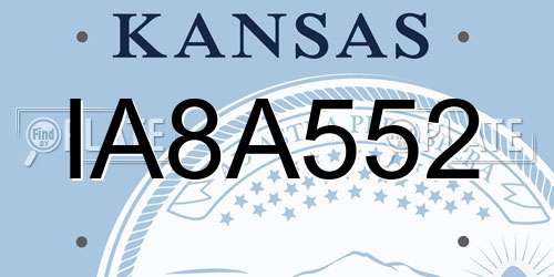 IA8A552 Kansas License Plate