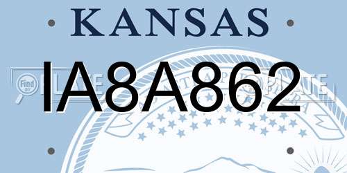 IA8A862 Kansas License Plate