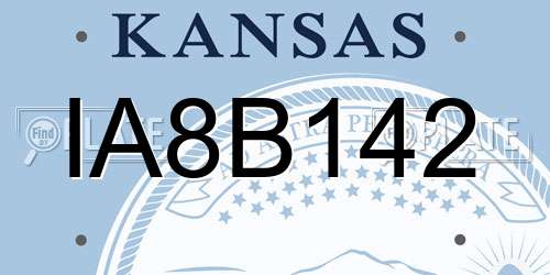 IA8B142 Kansas License Plate