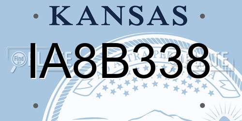 IA8B338 Kansas License Plate