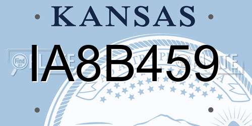 IA8B459 Kansas License Plate