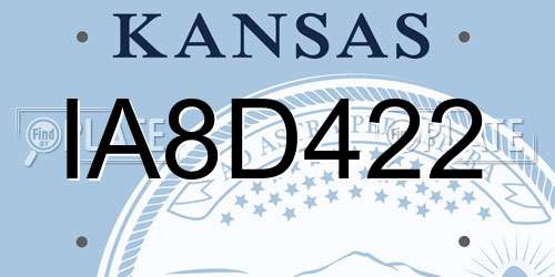 IA8D422 Kansas License Plate